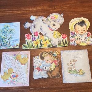 Vintage Easter Cards 1944-1947 set of 6